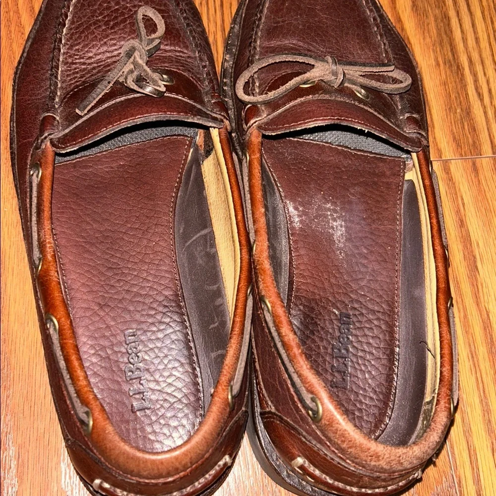 LL Bean Men's Allagash Handsewn Mocs, One-Eye   Dark Earth‎ Color Size 9.5 D